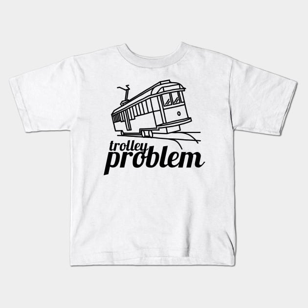 Trolley problem Kids T-Shirt by patpatpatterns